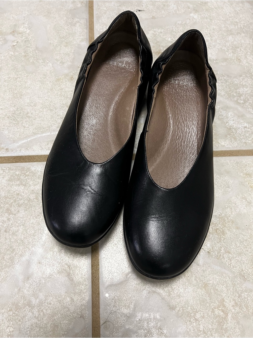 Dansko Black Leather Ballet-Style Flats